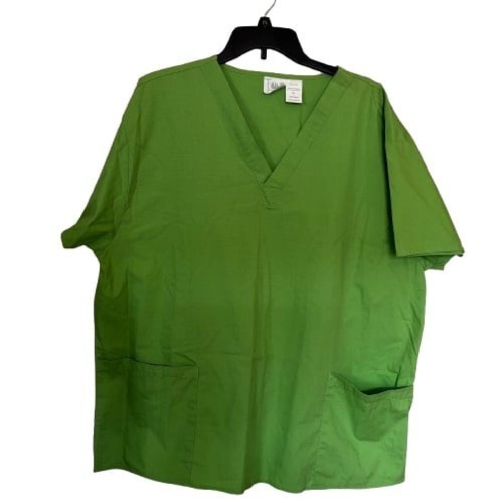 Malibu Doc Scrub Women's XL Top Green‎ Short Sleeve